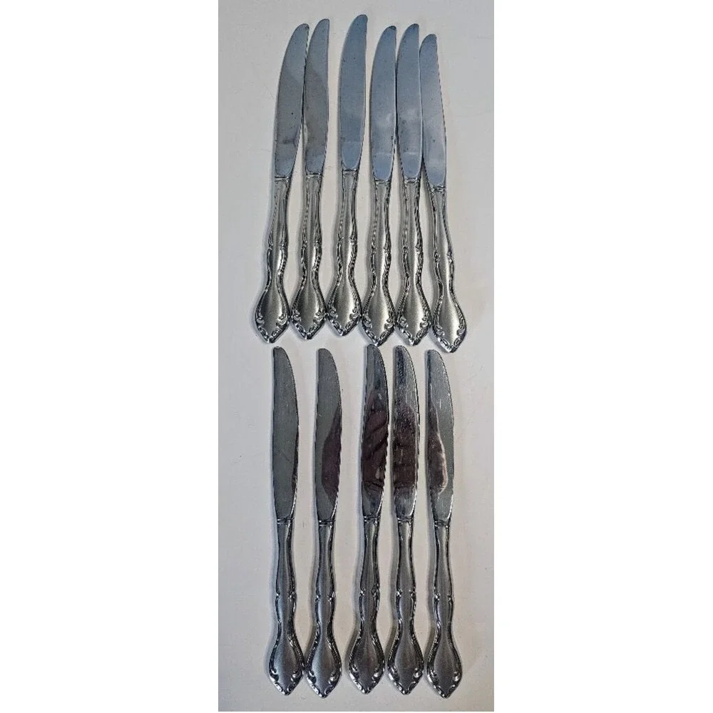 Oneida Satin Cantata Dinner Knives Set of 11‎ 18/8 Stainless Steel Made in USA
